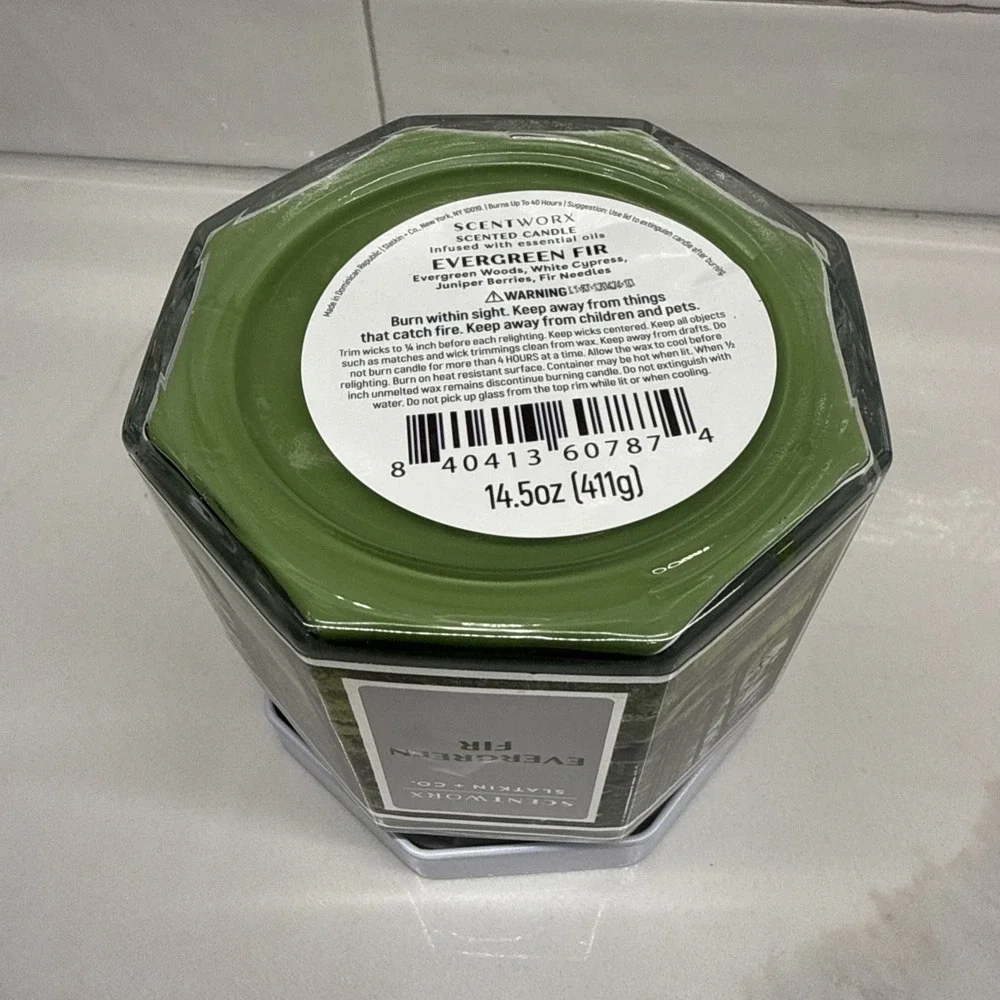 Scentworx 14.5 oz Evergreen Fir 3-Wick Jar Candle by Slatkin & Co Fast Shipping